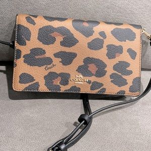 Coach leopard print crossbody purse